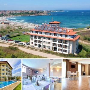 На ПЪРВА линия в Царево! Нощувка на човек на база All inclusive Light + басейн от хотел Томас Резиденс