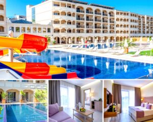 Нощувка на човек на база All Inclusive + безплатен чадър и два шезлонга на стая + безплатен мини-аква парк и безплатен паркинг от хотел Белведере Александрия клуб*****, Приморско