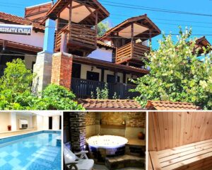 Юни в Огняново! Нощувка на човек със закуска и вечеря + вътрешен басейн с минерална вода, джакузи и сауна от Алексова къща