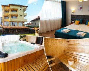 Нощувка на човек със закуска или със закуска и вечеря + минерален басейн, джакузи и сауна в хотел Шарков, Огняново