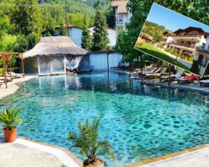 Нощувка на човек със закуска + открит и закрит минерален басейн и релакс зона в хотел Петрелийски, Огняново