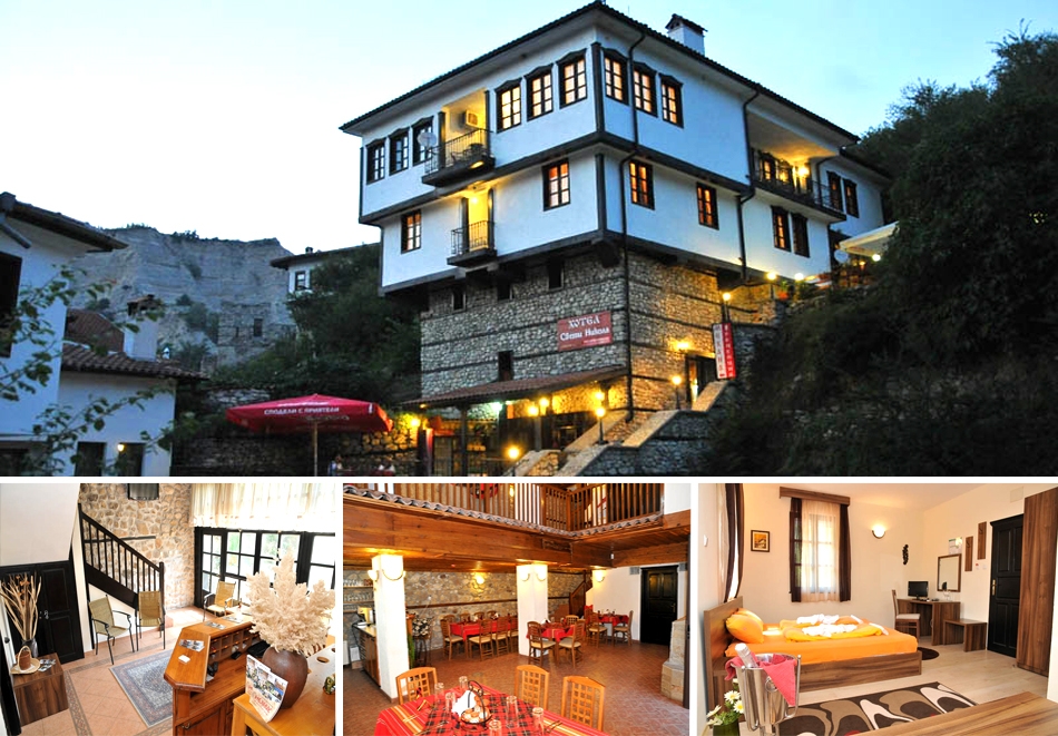 Нощувка на човек със закуска в Семеен хотел Свети Никола, Мелник