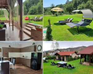 Нощувка в напълно оборудвана къща за 4 или 6 човека + външно топло джакузи и сауна във вила Мая, село Крайни дол, Дупница.