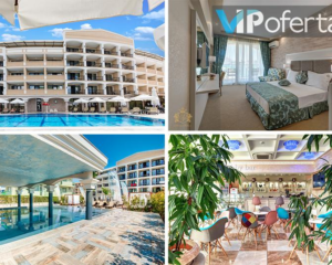 Еднодневен пакет със закуска, закуска и вечеря  или закуска, обяд и вечеря + ползване на външен басейн и СПА в хотел Сиена Палас, Приморско